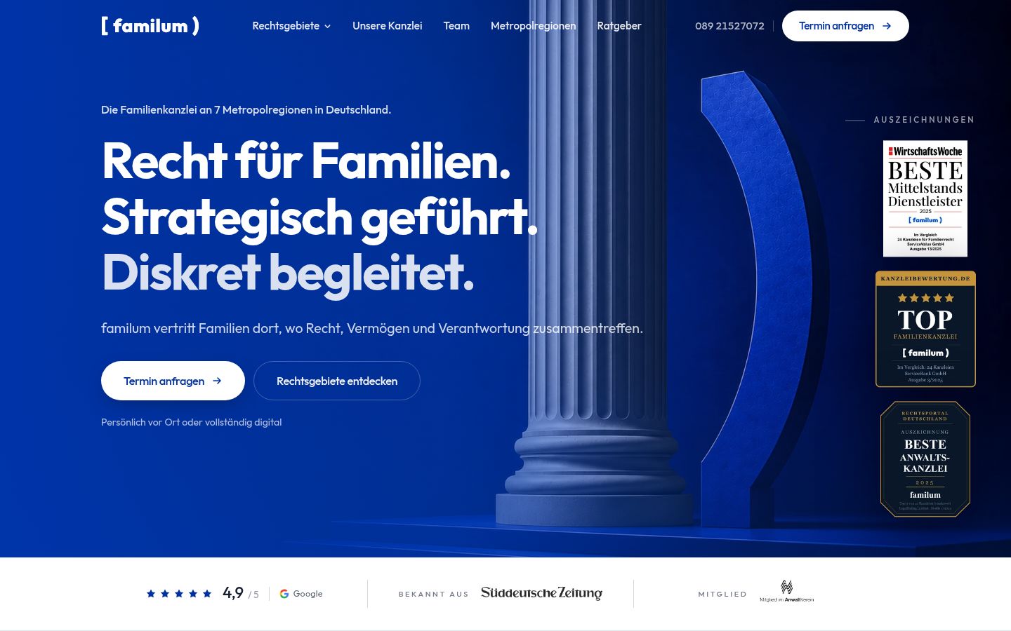 Familum, Familienkanzlei: Website von Pixylmedia
