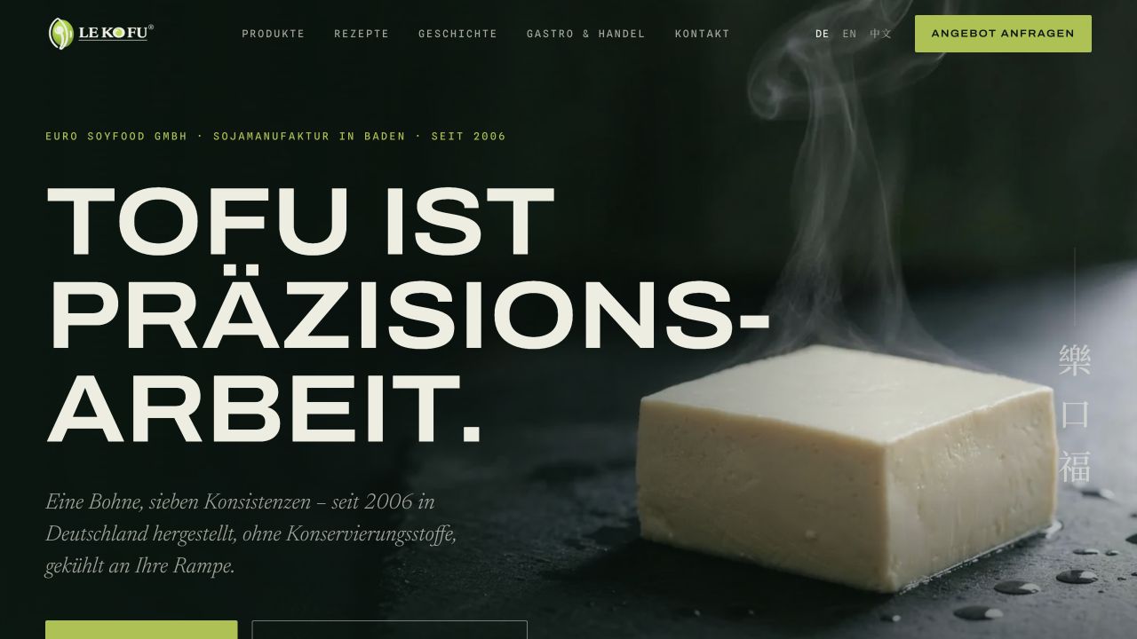 Screenshot der Website von LE KO FU